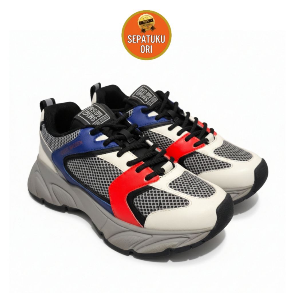 SEPATU WANITA (US 7.5) STEVE MADDEN STAND OUT WOMENS SNEAKERS GREY BLUE ORI STAN08S1