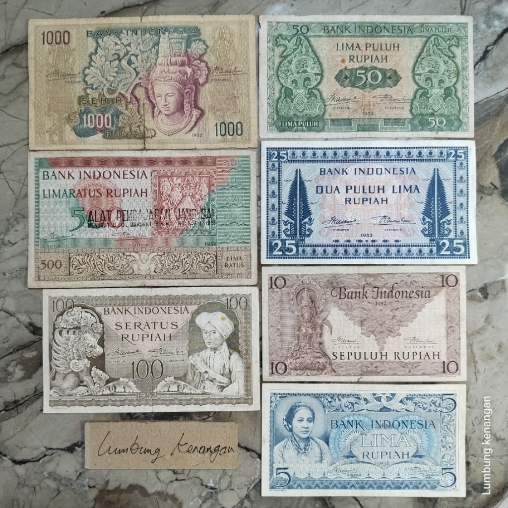 uang kuno set Lengkap seri Budaya tahun 1952