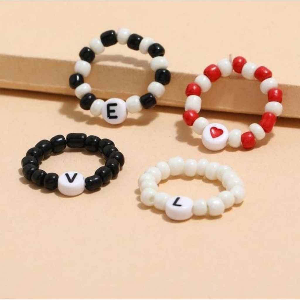 CINCIN CUSTOM HURUF / RING BEADS INISIAL / CINCIN MANIK CUSTOM HURUF ALPHABET