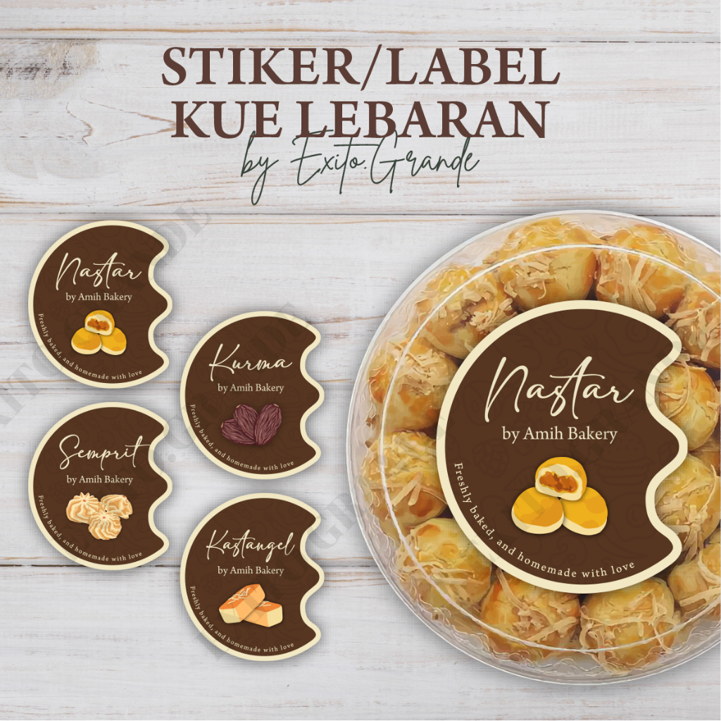 Stiker Kue Kering Lebaran / Label Toples Makanan / Stiker Kue Cookies