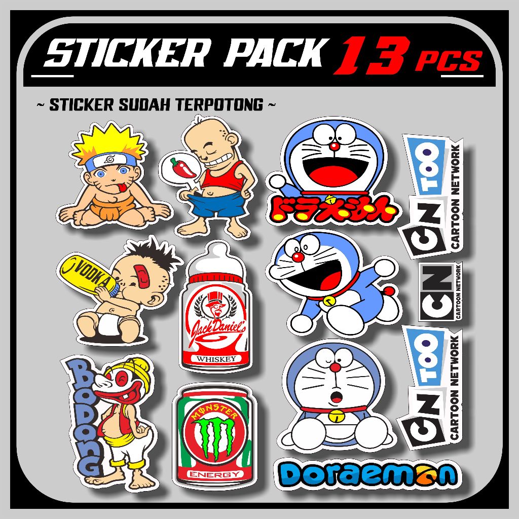(COD) Sticker Kartun Lucu Kata2 Lucu Sponsor - Stiker Helm Herex Racing Viral Murah sudah terpotong