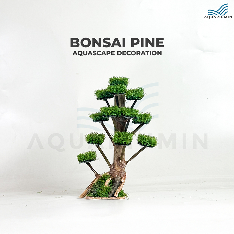 Bonsai Pohon Sintetis Model Pine / Besar Doyong Untuk Dekorasi Hiasan Aquarium / Aquascape / Terrari