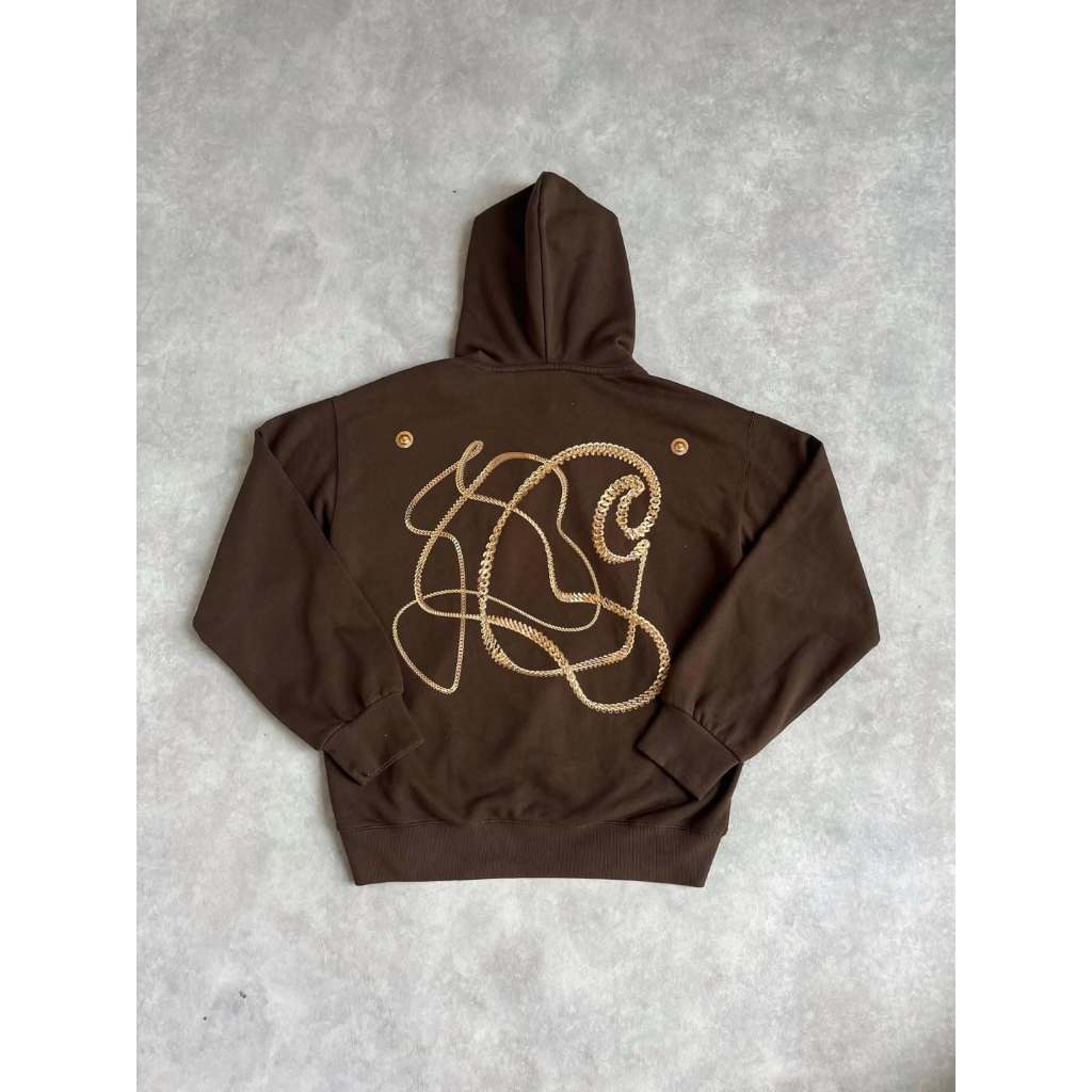 ( READY STOK ) HOODIE CARHARTT BROWN UNISEX BIG LOGO HOODIE MAN CARHARTT