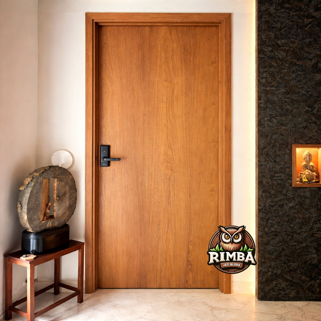 Pintu Kamar & Kusen Kayu Jati Perhutani Minimalis Rustic