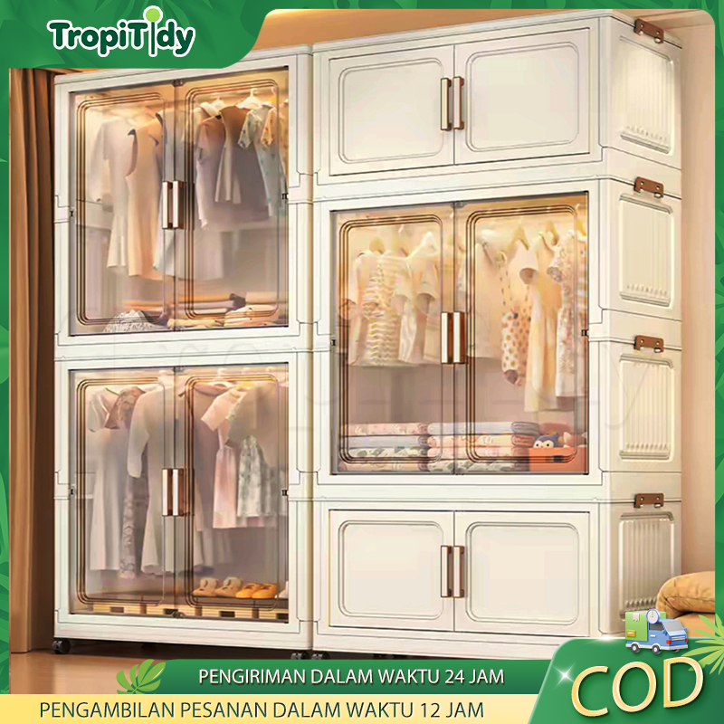 [70-80cm Besar] Lemari Pakaian Plastik Lemari Baju Bayi Plastik  Minimalis Lemari Plastik Susun
