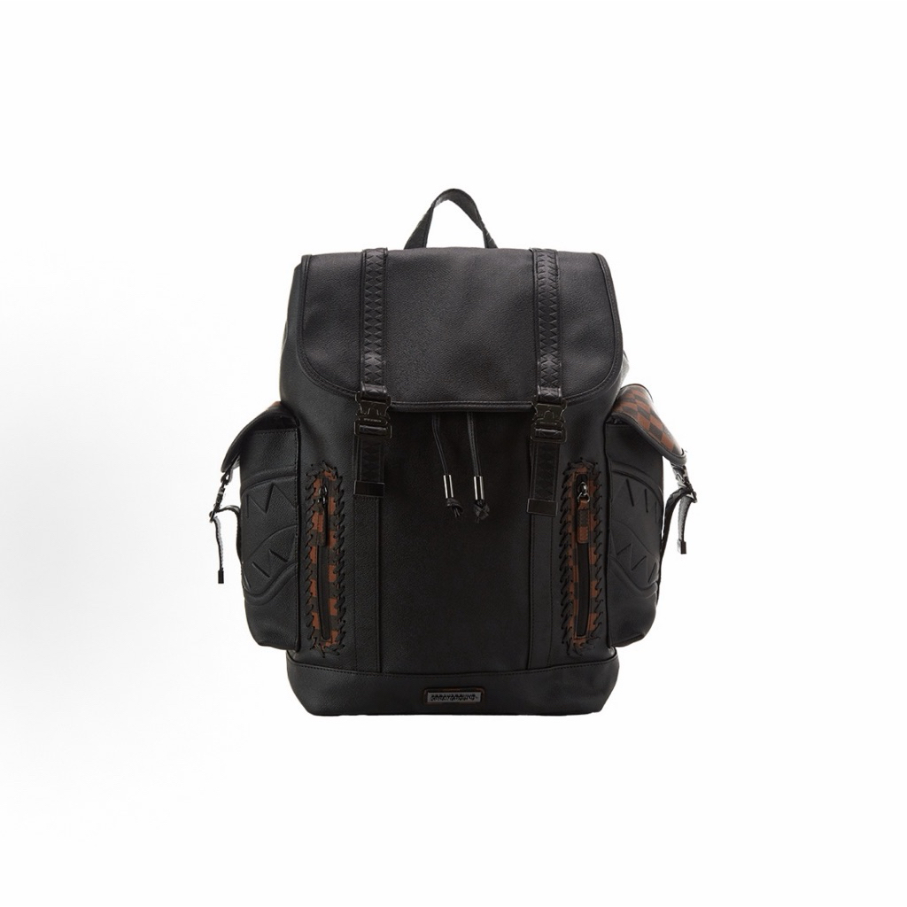 Sprayground Checkpoint Royale Monte Carlo Backpack Black And Brown Original / Tas Ransel Sprayground
