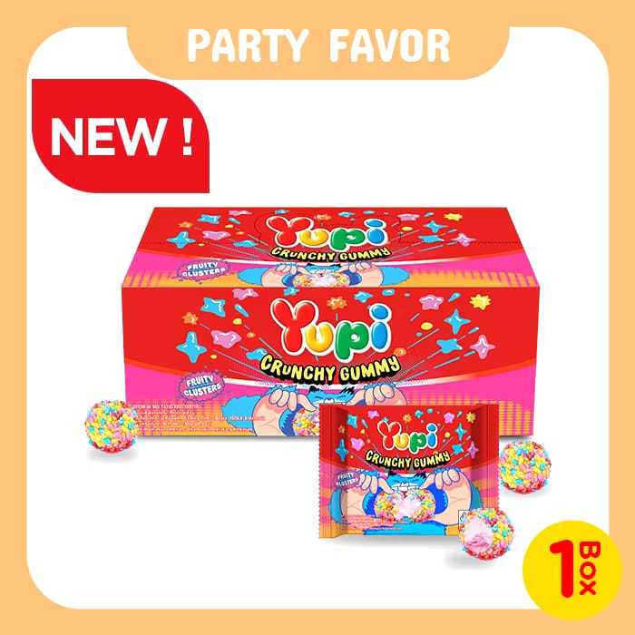 Yupi Crunchy Gummy Fruity Clusters | Isi 12 pcs