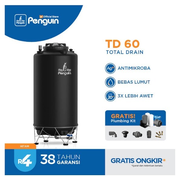 Toren Air Penguin Total Drain 600 Lt TD 60 / Tangki Air Penguin 600 Lt