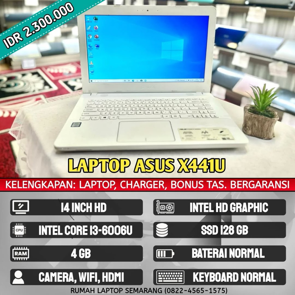 Laptop Asus X441U (second). Intel Core i3-6006U. RAM 4 GB. SSD 128 GB