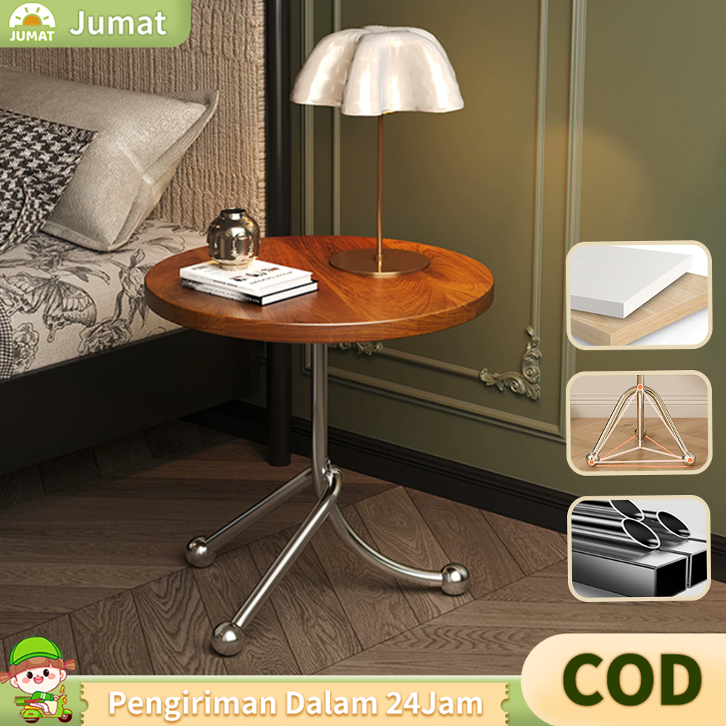 COD Meja Sudut Sofa Murah Meja Bulat Minimalis Meja Makan Kecil Meja Kayu Meja Bulat Meja Nakas Meja