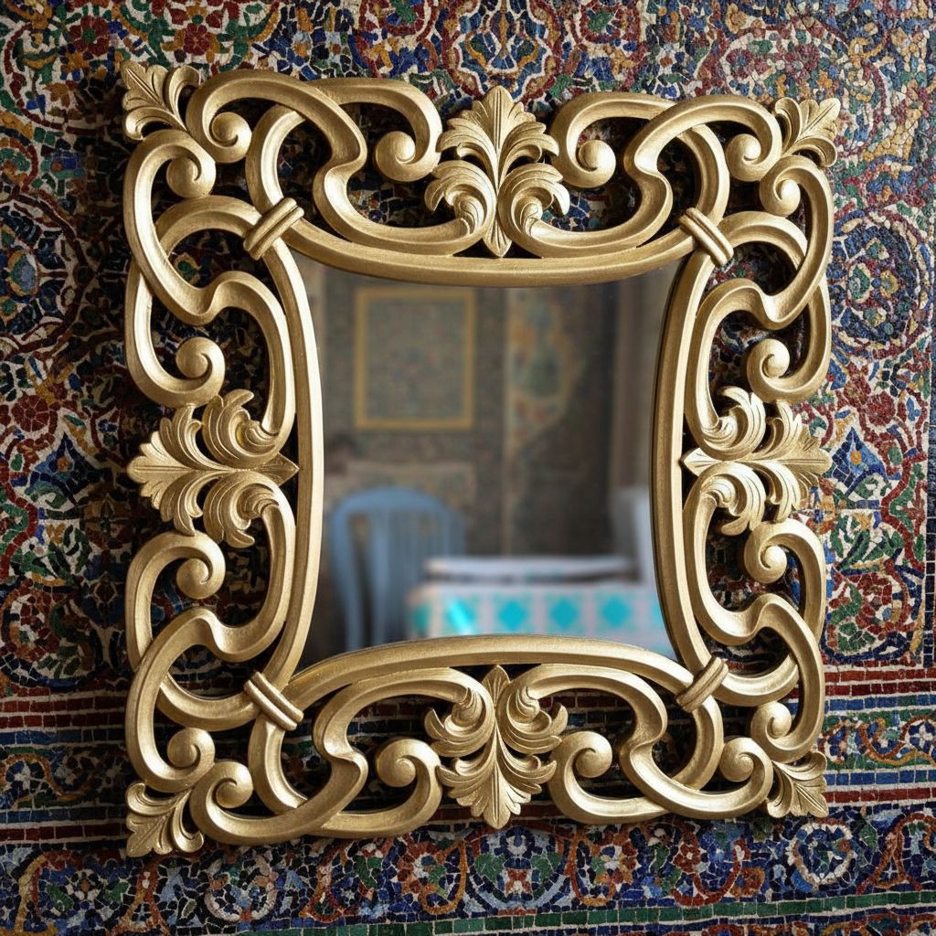 Cermin Kayu Jati Dinding Ukir Antik Jati Jepara