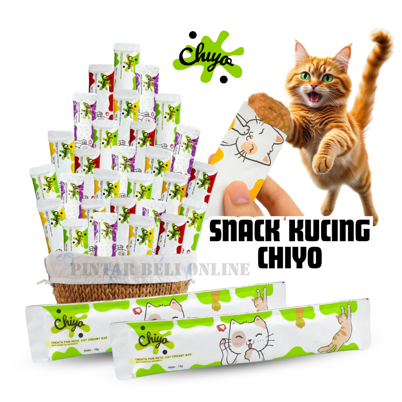 Creamy Snack Kucing Cat Strip 15gr/Makanan Snack Kucing Adult Kitten Cat Strips/ Chiyo Cat Strip Cre