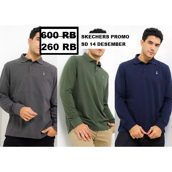 Kaos kerah pria lengan panjang Hush Puppies seri OMEGA LS sale original store