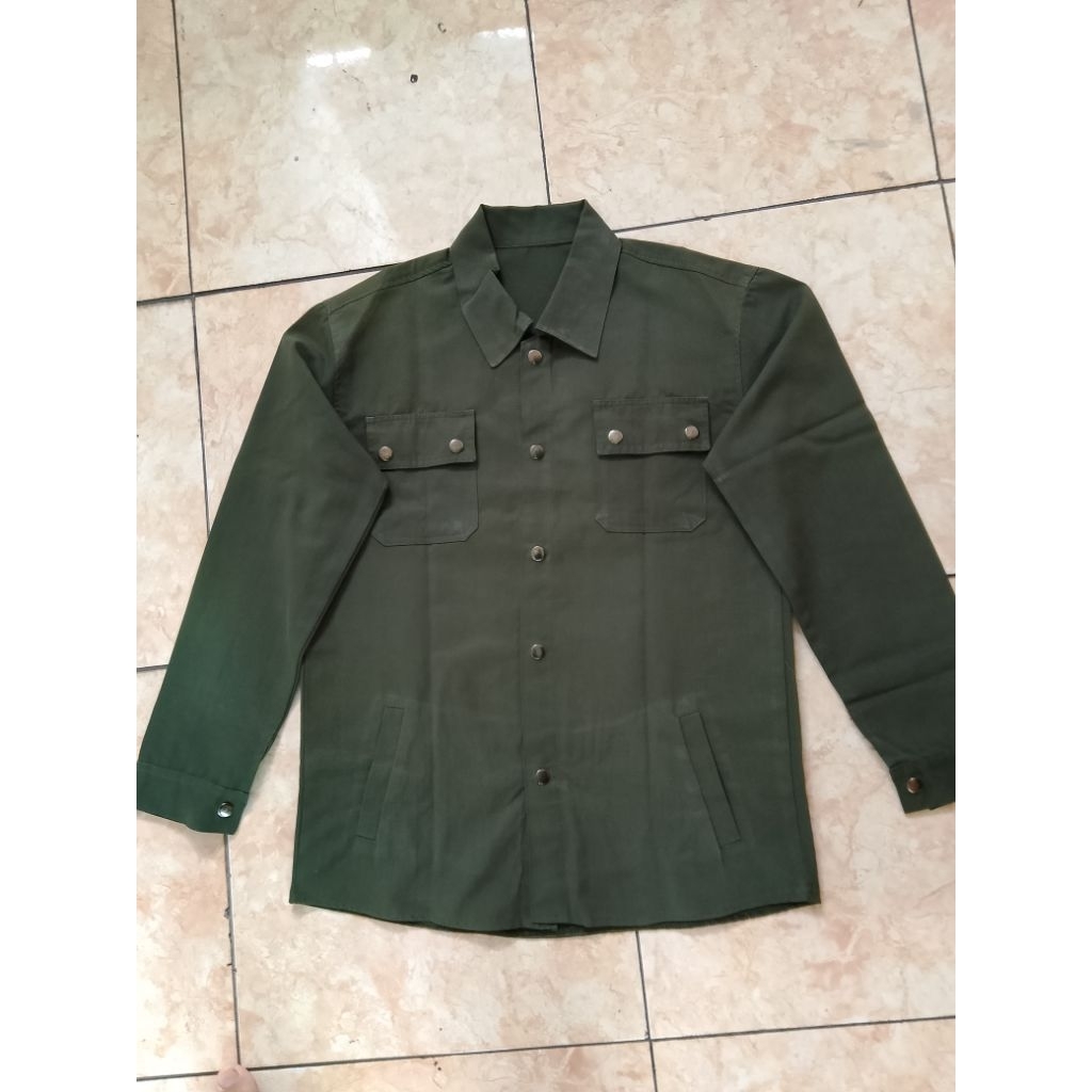 jaket trucker pria Army