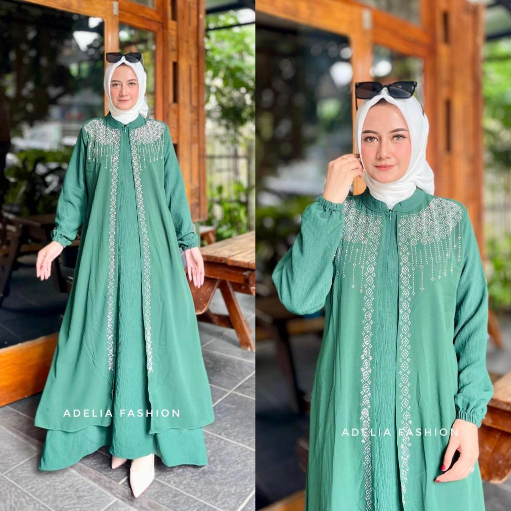 BESTPROMO LGN - BAJU GAMIS CLEO DRESS CERUTY BABY DOLL PREMIUM PAYET SWAROVSKY MODEL ELEGAN DAN
