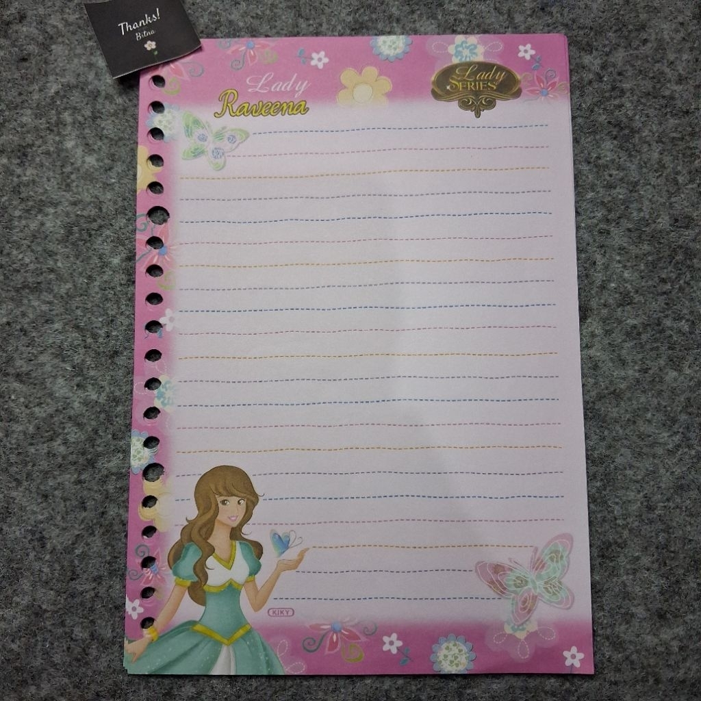 ( Preloved ) Loose Leaf / Kertas Binder Karakter Lady Raveena