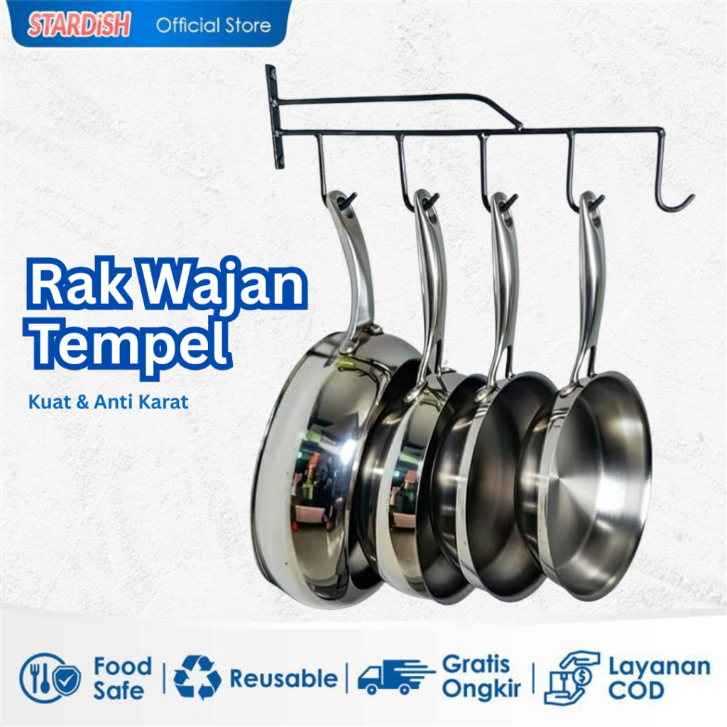 RAK WAJAN DINDING TEMPEL MINIMALIS, RAK GANTUNGAN WAJAN PANCI