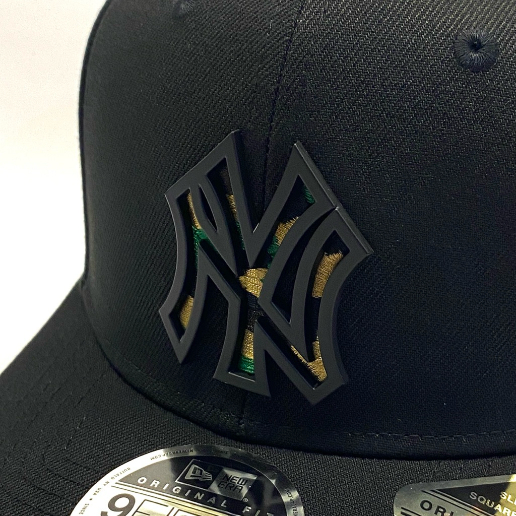 Topi New Era Cap 9Fifty Original Fit MLB New York NY Yankees Metal Logo Camo infill Black