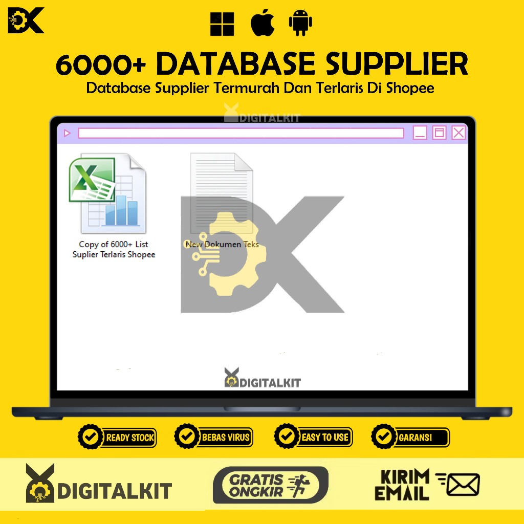 [T0267] 6000+ DATABASE SUPPLIER TERMURAH DAN TERLARIS DI SHOPEE