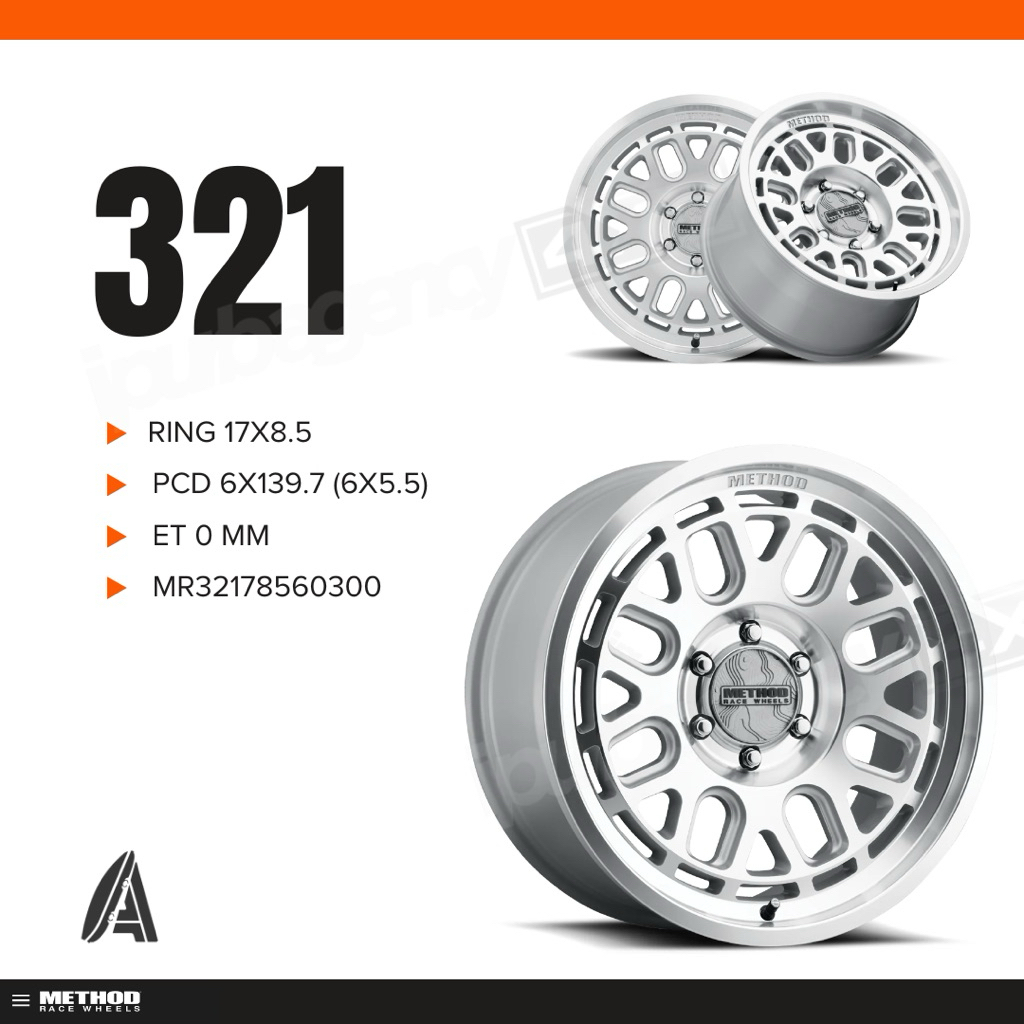 Method Race Wheels 321 (R17x8.5/PCD6x139.7/ET0) Machined - Clear Coat MR32178560300