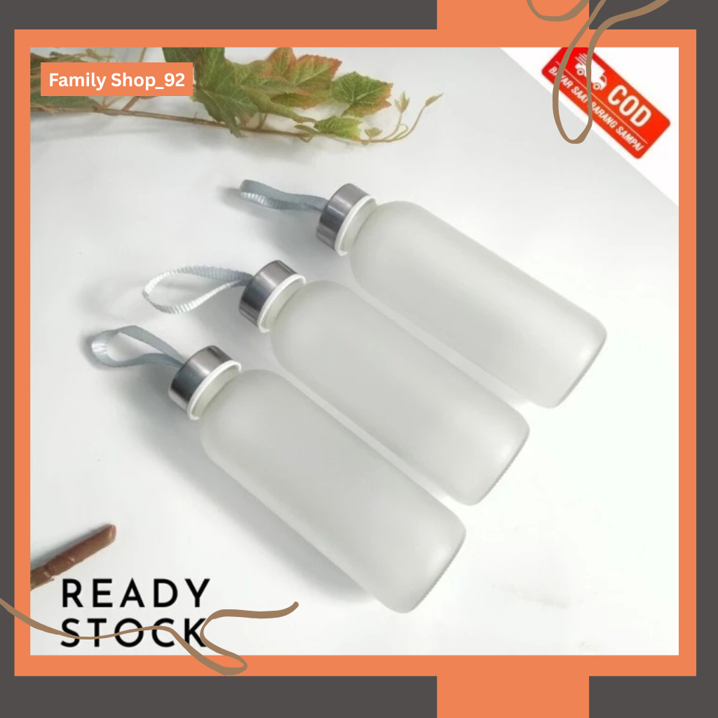 Beling Botol Tumbler Kaca Bening Polos | Botol Minum Kaca Doff Polos Untuk Souvenir