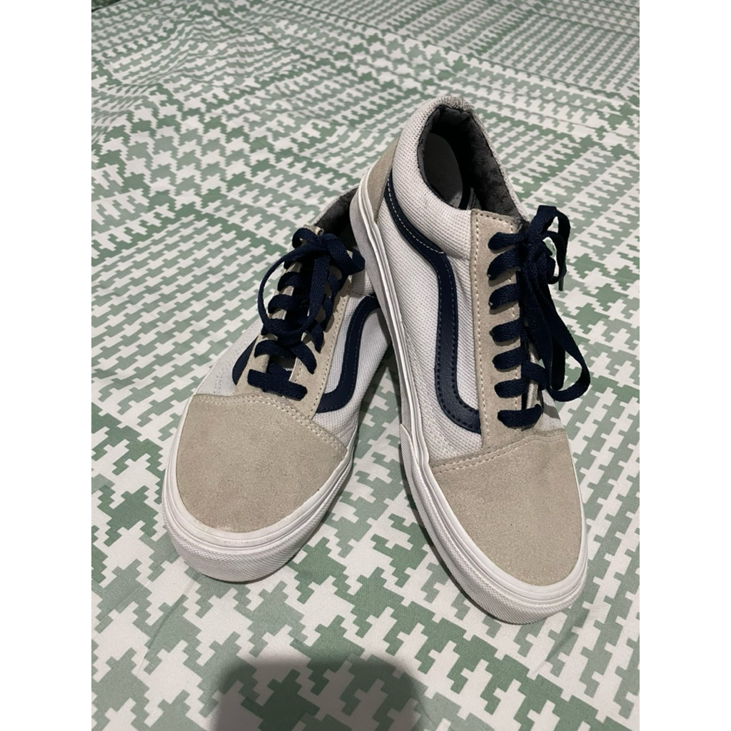 Preloved Vans Old Skool White Navy Cream Original