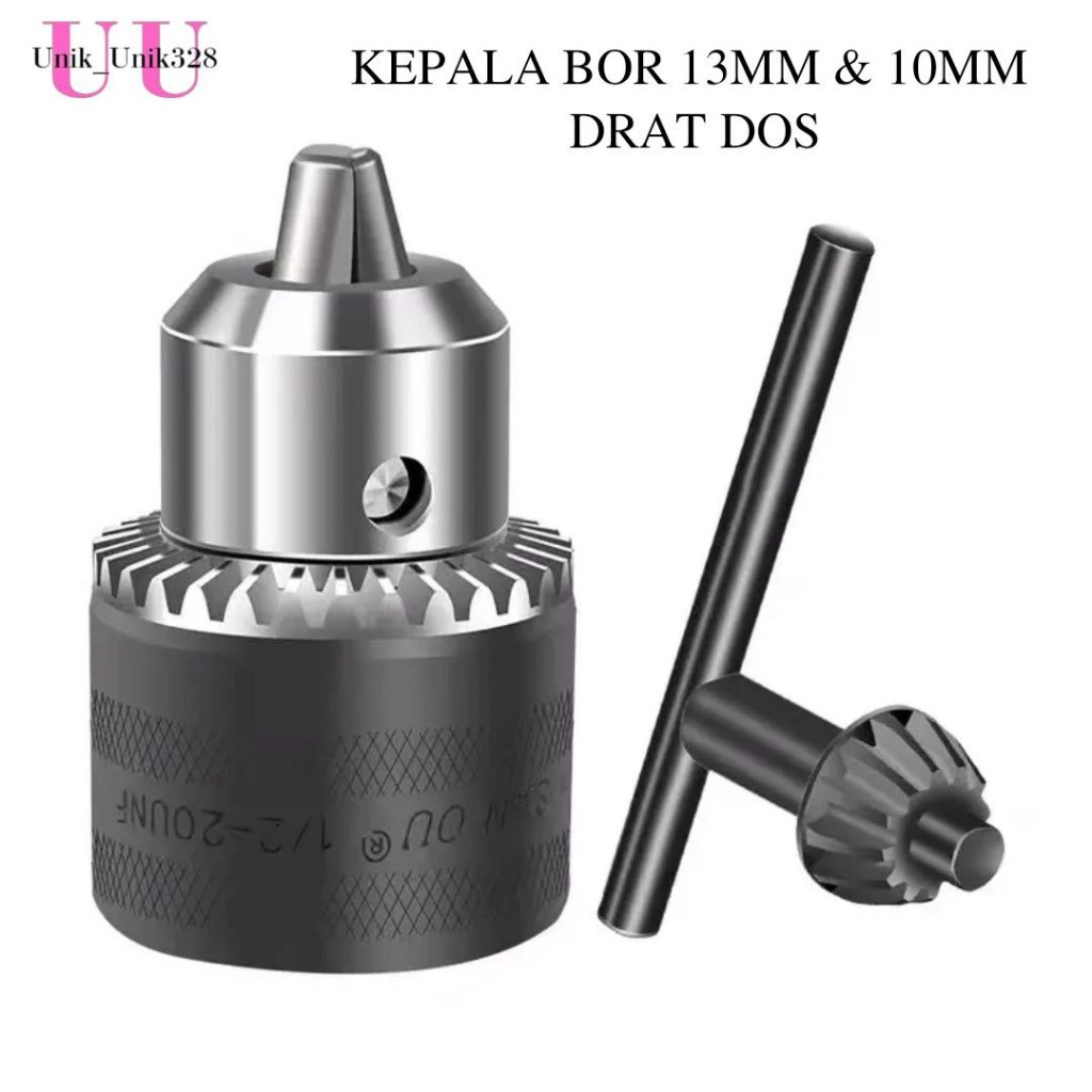Kepala Mesin Bor 10mm 13mm Drat Drill Chuck Key Set Kepala Bor Tangan 10mm & 13mm
