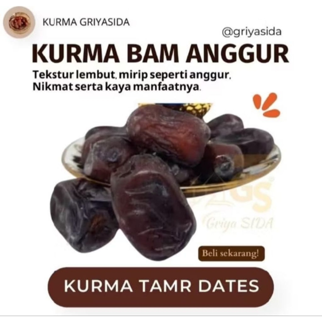 kurma bam barari 600 gr fresh kurma anggur barari premium kurma bam anggur premium dates