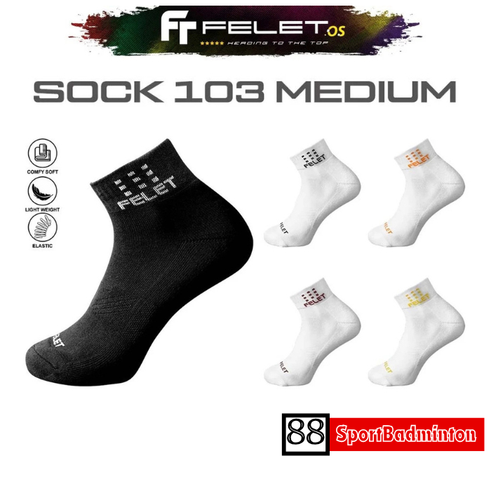 Felet SO 103 Medium Sock - Kaos Kaki Badminton Original FELET