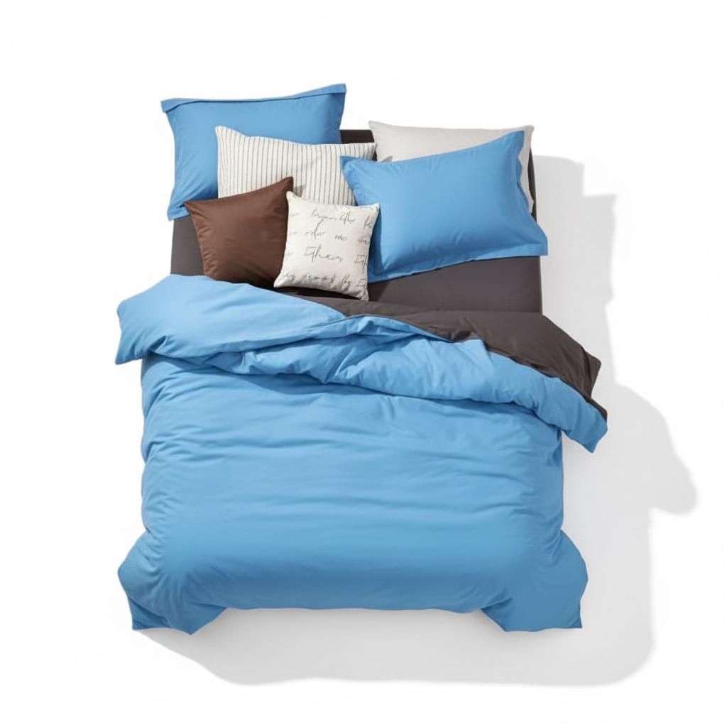 BEDCOVER SAJA POLOS KOTAK HITAM AESTEHTIC TWO TONE ukuran 200x230  140x230 MURAH