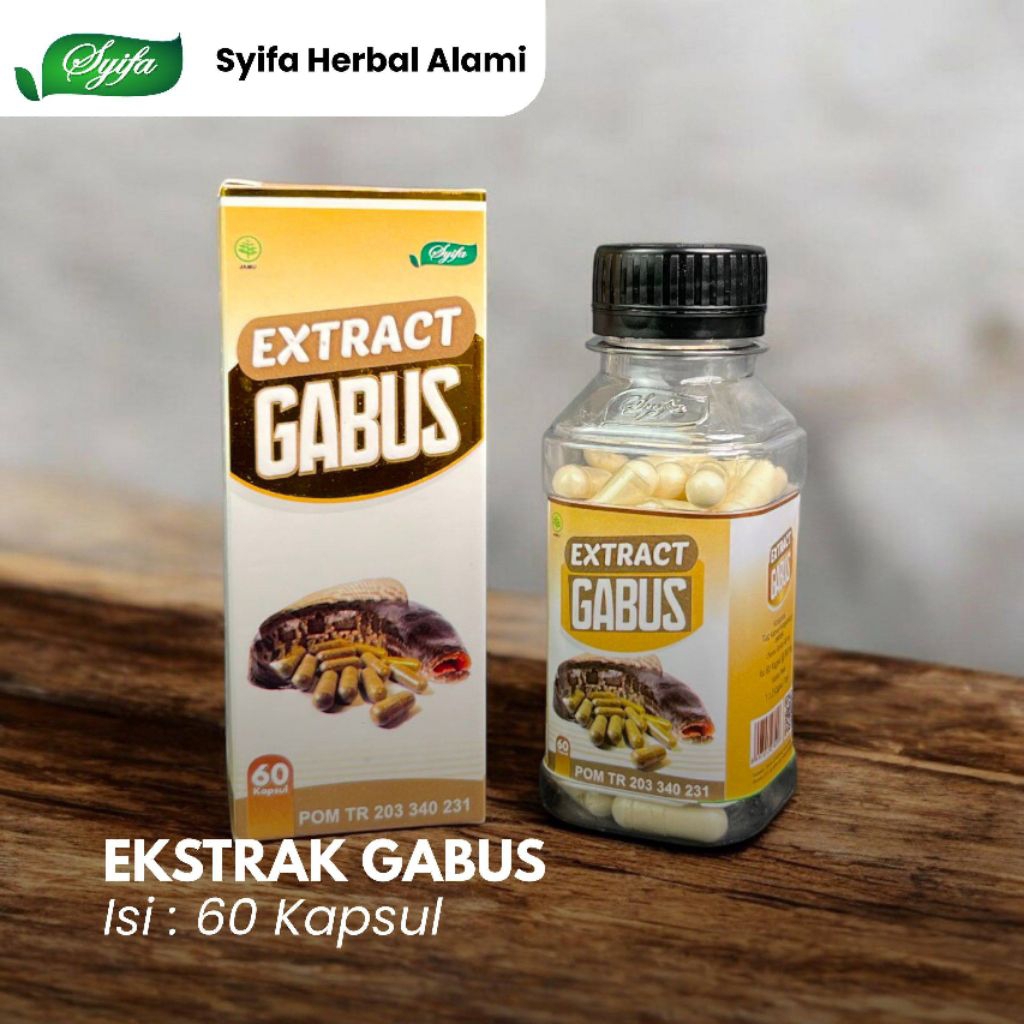 Ekstrak Ikan Gabus SYIFA BPOM 60 Kapsul - Kapsul Albumin Ikan Kutuk Gabus Syifa Herbal Alami