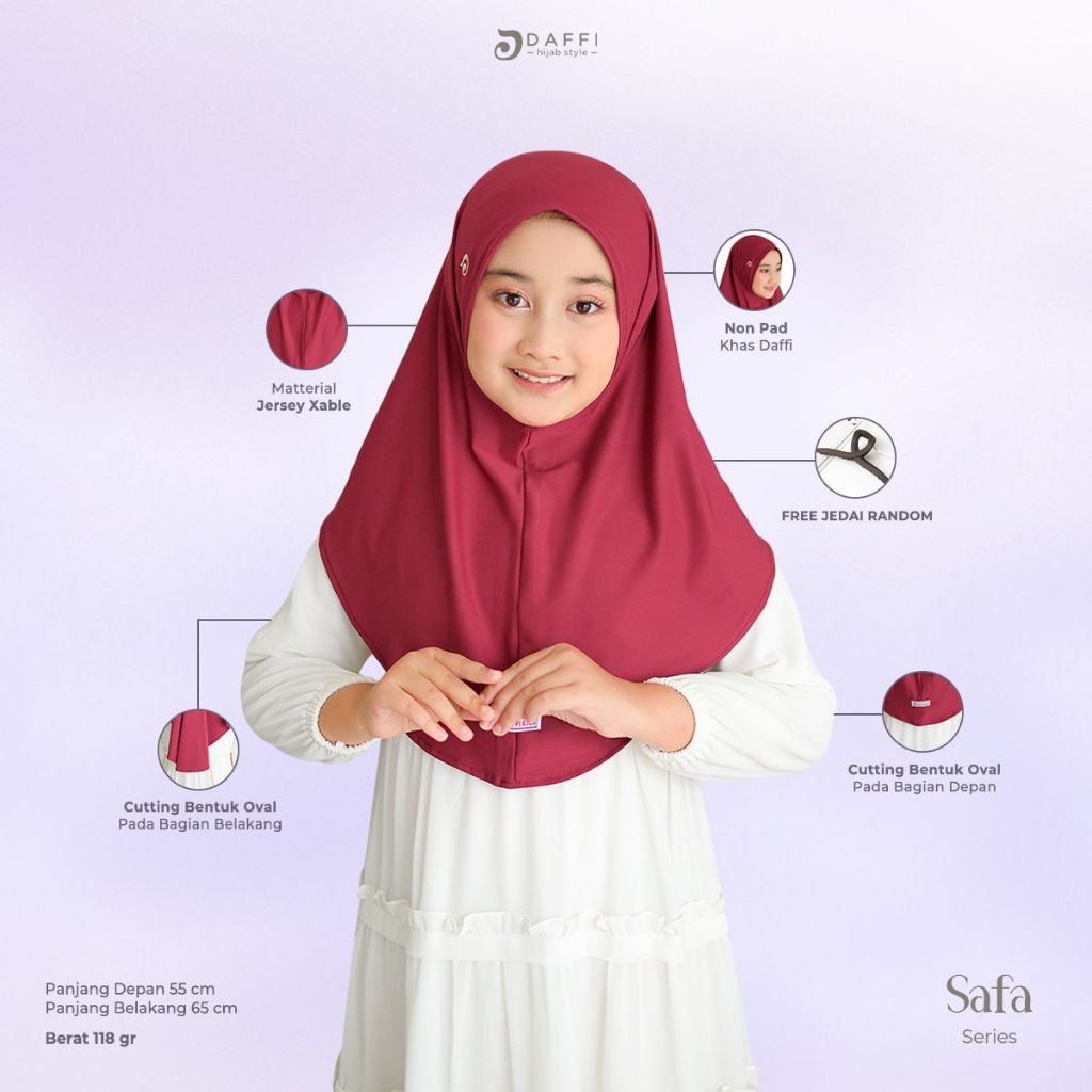 Hijab Daffi Safa S hijab anak instan jilbab anak instan ORI Daffi