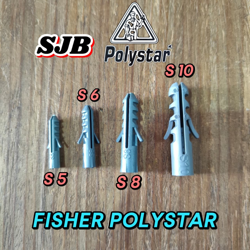 FISHER POLYSTAR + IMUNDEX – UKURAN S5 S6 S8 S10 (PER BOX | UNTUK DINDING & BETON)