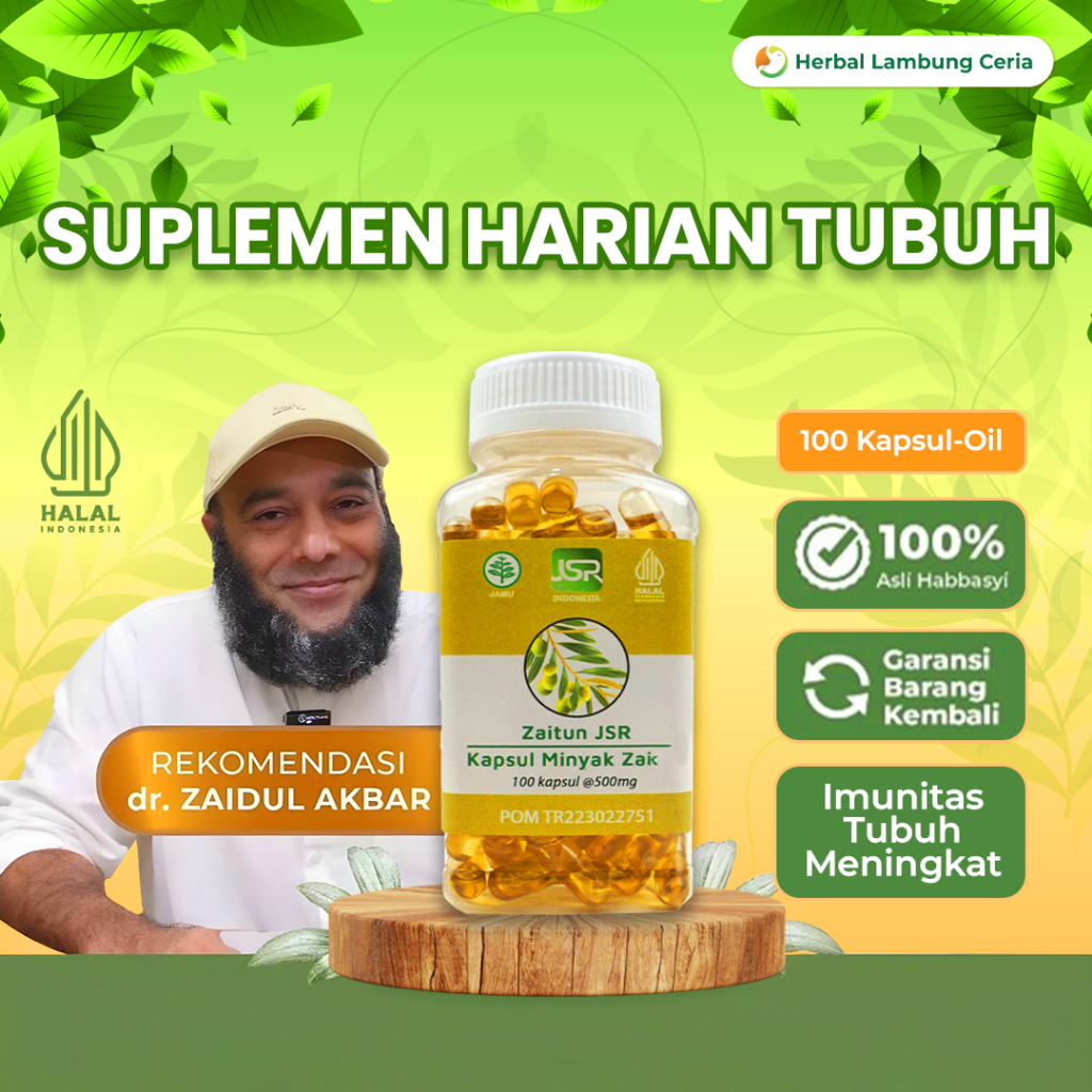 Minyak Zaitun JSR dr Zaidul Akbar - isi 100 kapsul Zaitun Asli Khas JSR / Produk Original