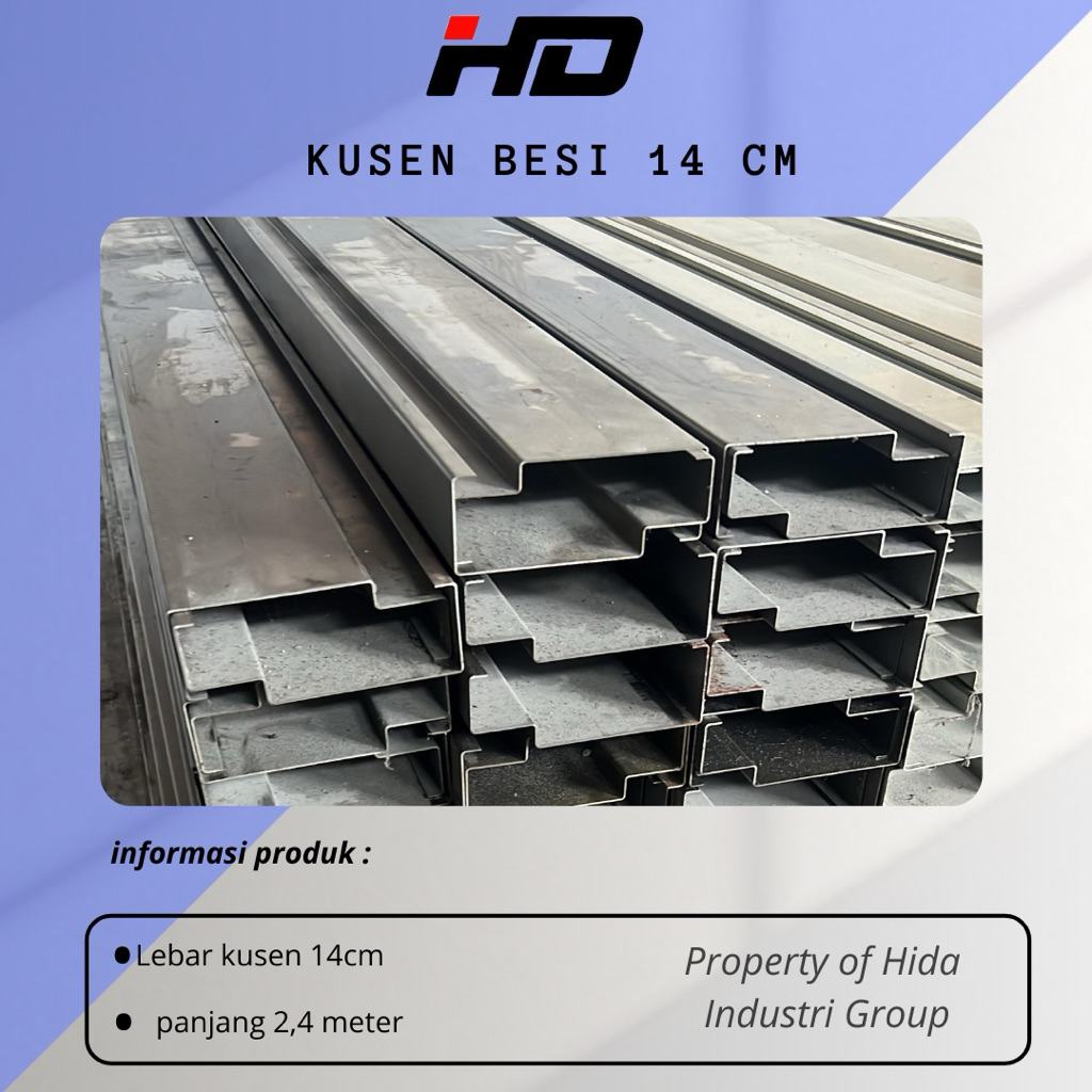 Kusen Besi 12cm 14cm ||Anti Rayap||Tahan Lama||Bahan Anti Karat||Kusen Pintu||Kusen Jendela