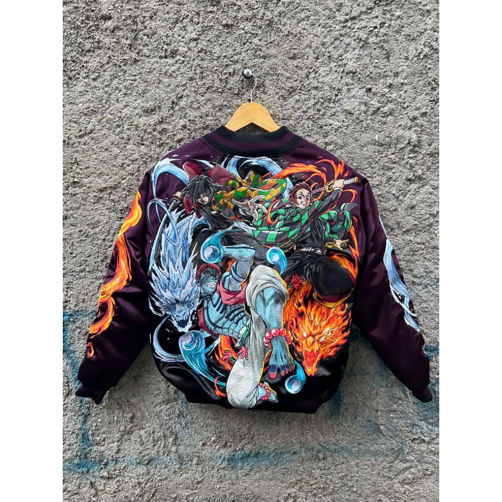 Sukajan Demon Slayer Infity Castle Arc Tanjiro & Giyu Vs Akaza by Tokiyo Hyro