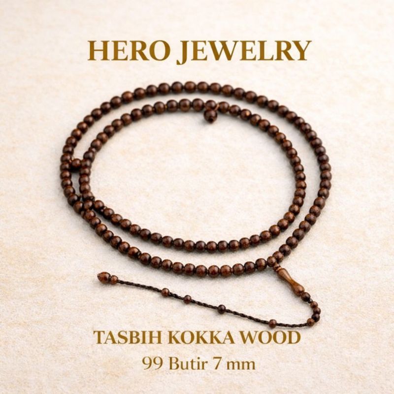 *BISA COD* Tasbih KOKKA 99 Butir 7mm Premium Kayu Kaukah Garansi Asli