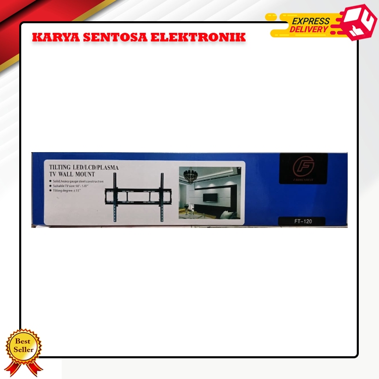 BRACKET TV TILT, BRACKET DINDING, BRACKET LCD / LED FT-120 TV LED LCD 42-100 INCH