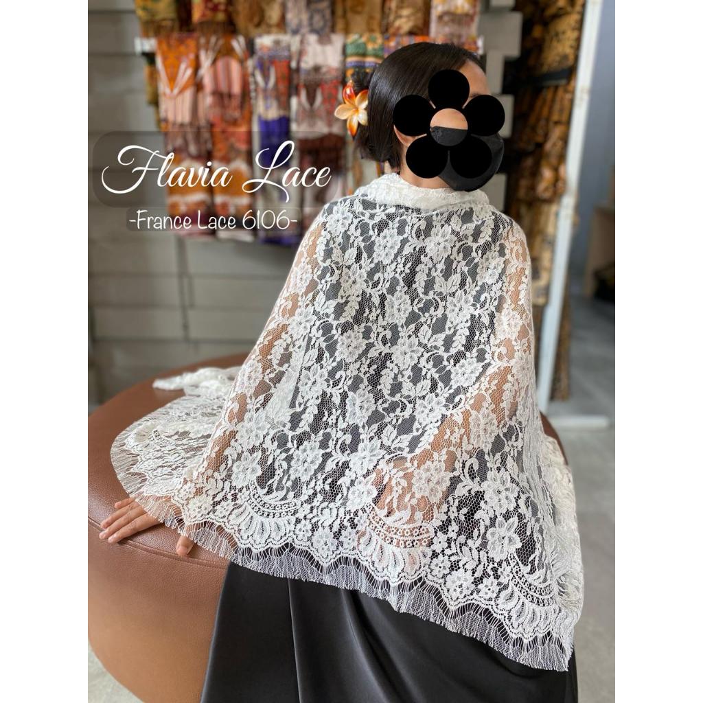 Flavia Lace - Original France Lace 6106 - Ukuran kain 1,8m x 1,1m