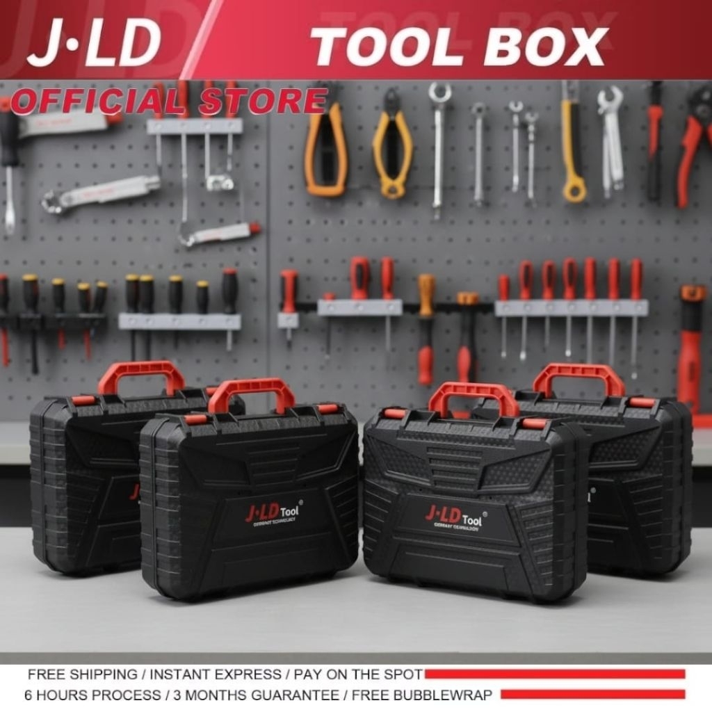 Koper box tools J.LD TOOL Bor impact Wrench dan Bor cordless baterai 12v/32v/36v/48v/68v/88v/98v/168