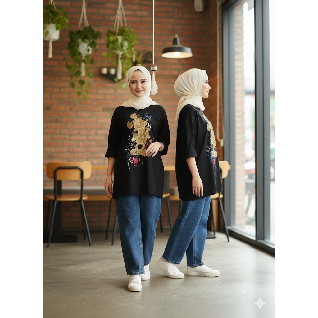 Kaos Wanita Big Size Xxl Xxxl Xxxl Baju Atasan Wanita Ukuran Jumbo Ld 120 Ld 130 Ld 140