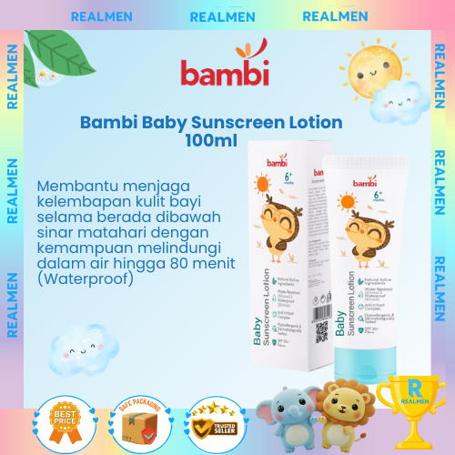Bambi Baby Sunscreen Lotion 100ml | Lotion Sunscreen Bayi | SPF 30++