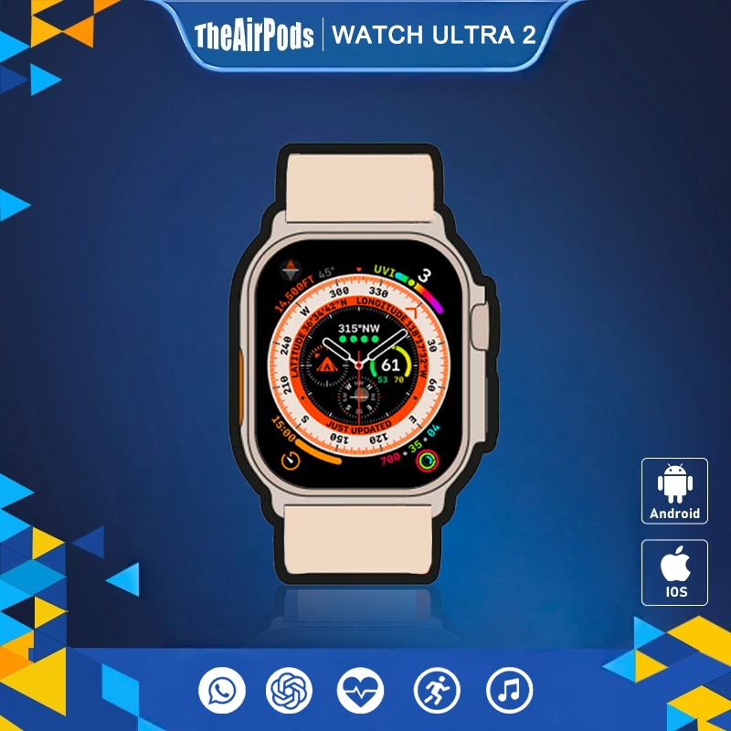 Watch Ultra 2 49mm Smartwatch pria Smartwatch wanita Bluetooth SmartWatch Detak Jantung Jam Tangan D