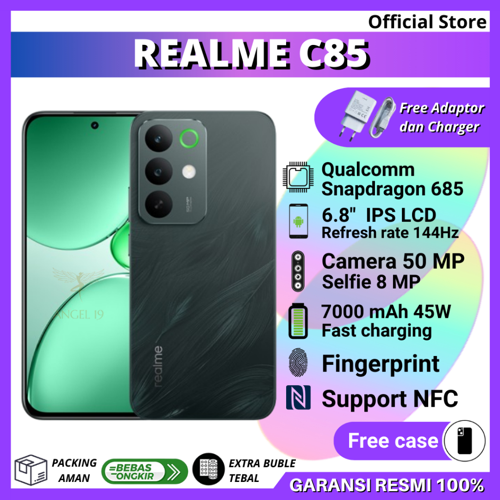 REALME C85 8/256 GB NFC - REALME C85 8/128 GB NFC - REALME C85 5G 8/256 GB NFC GARANSI RESMI - CAMER