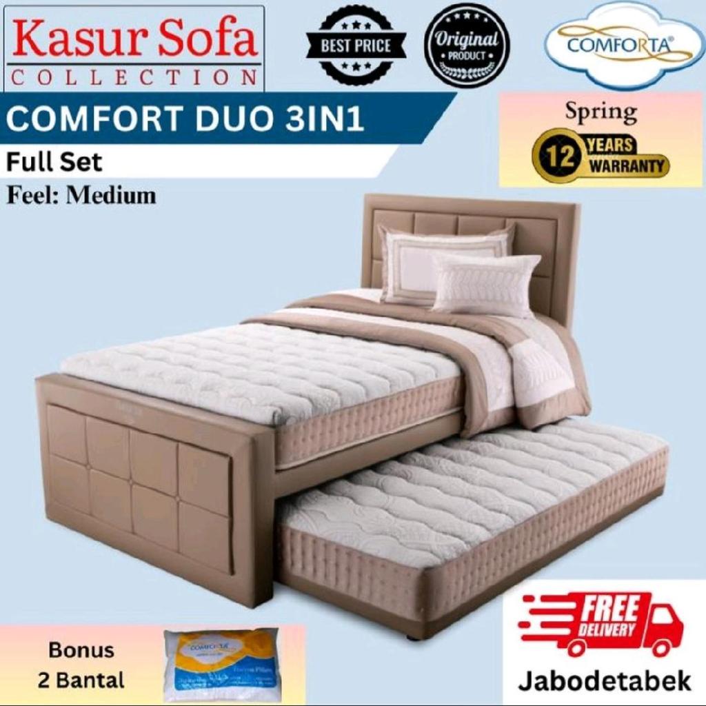 Full Set Comforta Comfort Duo 3in1 Kasur/Matrass/Mattress/Springbed Anak Susun/Tingkat 3 in 1 Sorong