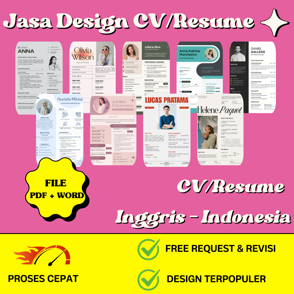Jasa CV / Resume Indonesia & Inggris | Profesional & Fresh Graduate