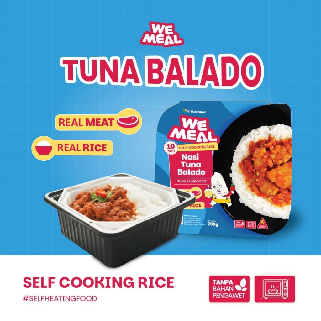 WEMEAL Nasi Tuna Balado | Self Heating Food | Makanan Siap Saji Tanpa Kompor & Tanpa Microwave