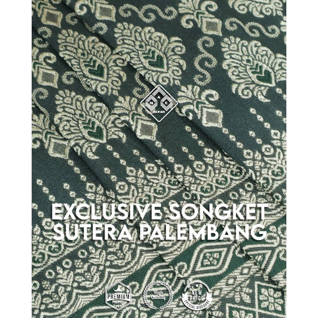 Kain SONGKET SILK SUTERA EXCLUSIVE PALEMBANG Per 0.5m Border Songket Silver Songket Multitone Multic