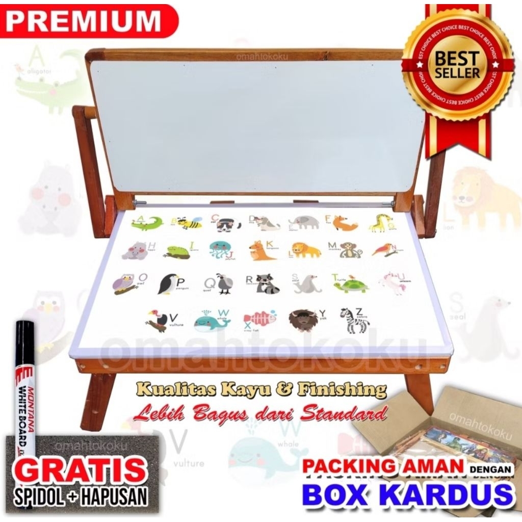 Meja Belajar Lipat Anak Whiteboard