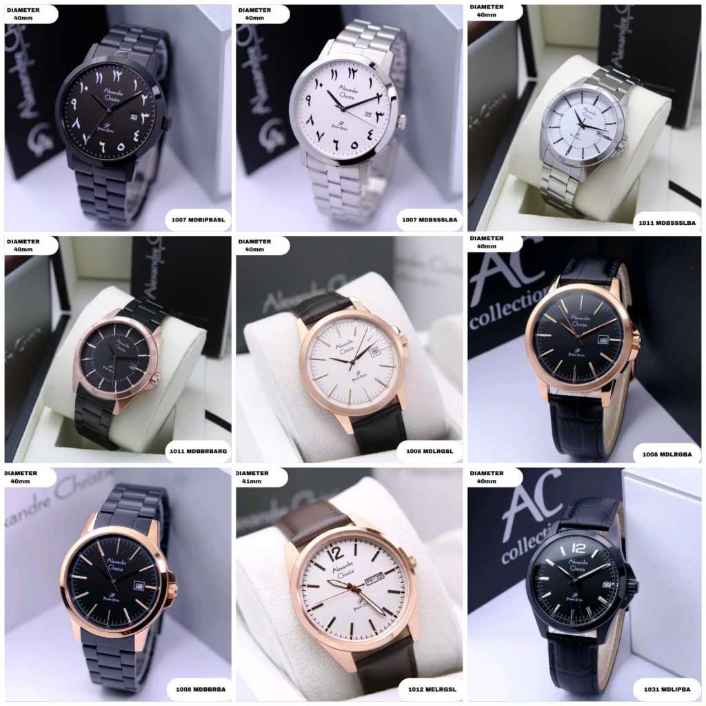 JAM TANGAN ALEXANDRE CHRISTIE PRIMO PRIA ORIGINAL GARANSI 1007 1008 1010 1011 1012 1014 1015 1015 10